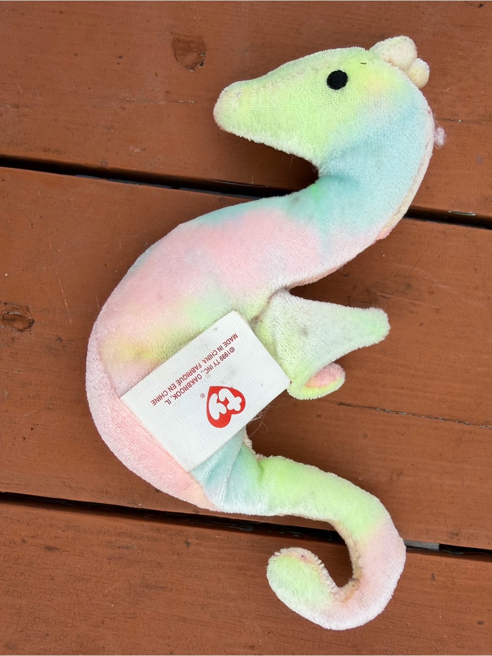 1999 Ty Neon the Seahorse Plush Toy